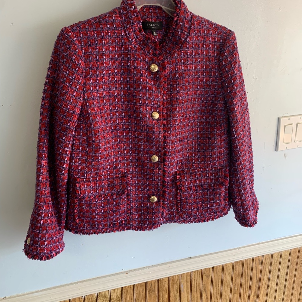 Talbots Women's Red Tweed Jacket